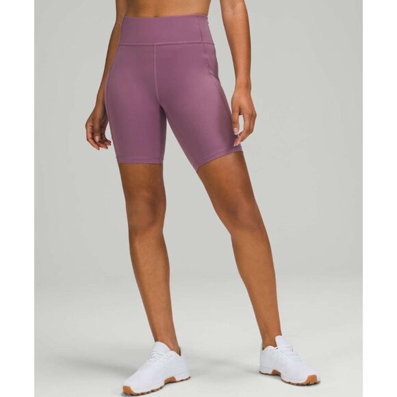 Lululemon Invigorate High Rise Short 8" Grape Mauve w/ Pockets Size 10 - Picture 1 of 5